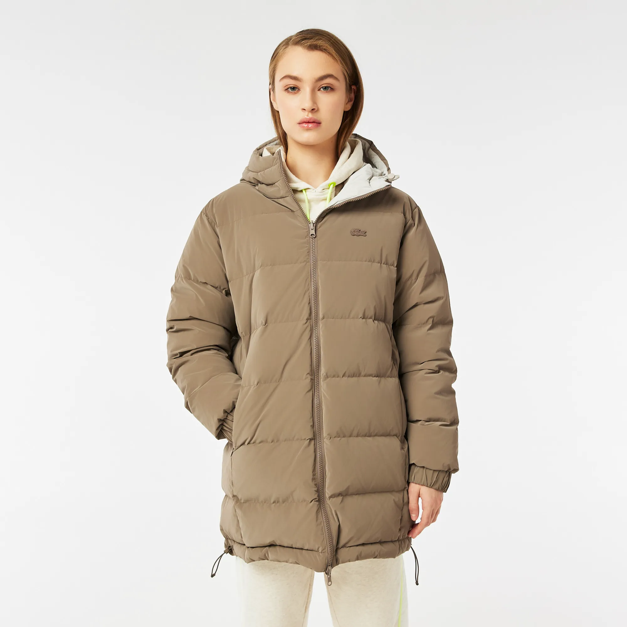 Женская утеплённая двусторонняя куртка Lacoste, бежевый, арт. bf2419