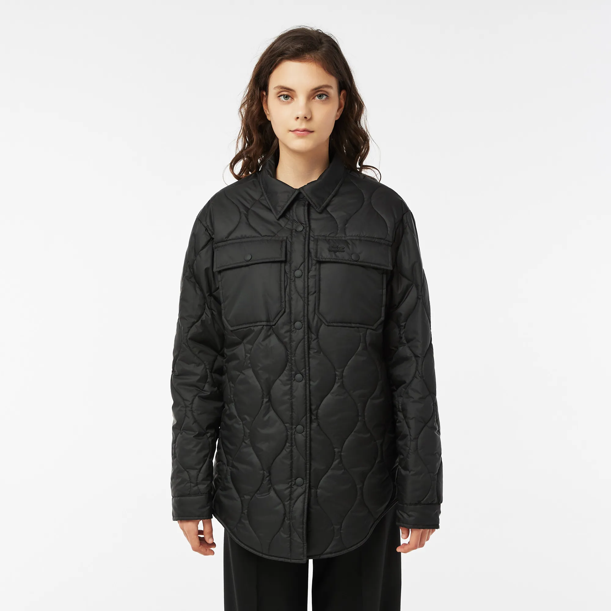 Женская стёганая куртка Lacoste, черный, арт. bf2415