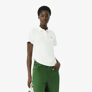 Женское поло Lacoste из эластичного хлопка, белый, арт. PF9589