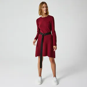 Женское платье Lacoste Regular Fit с поясом, синий, арт. EF2216