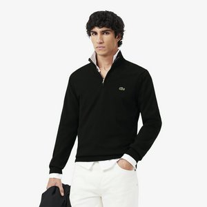Мужской хлопковый свитер Lacoste на молнии с высоким воротом