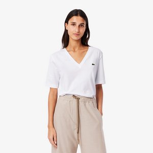 Женская футболка Lacoste Loose Fit с V-образным вырезом