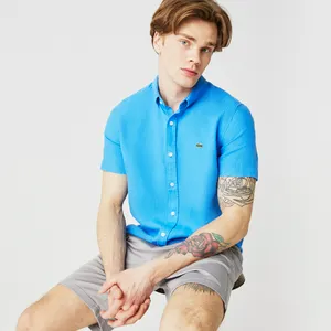 Мужская льняная рубашка Lacoste Slim Fit, голубой, арт. CH0826