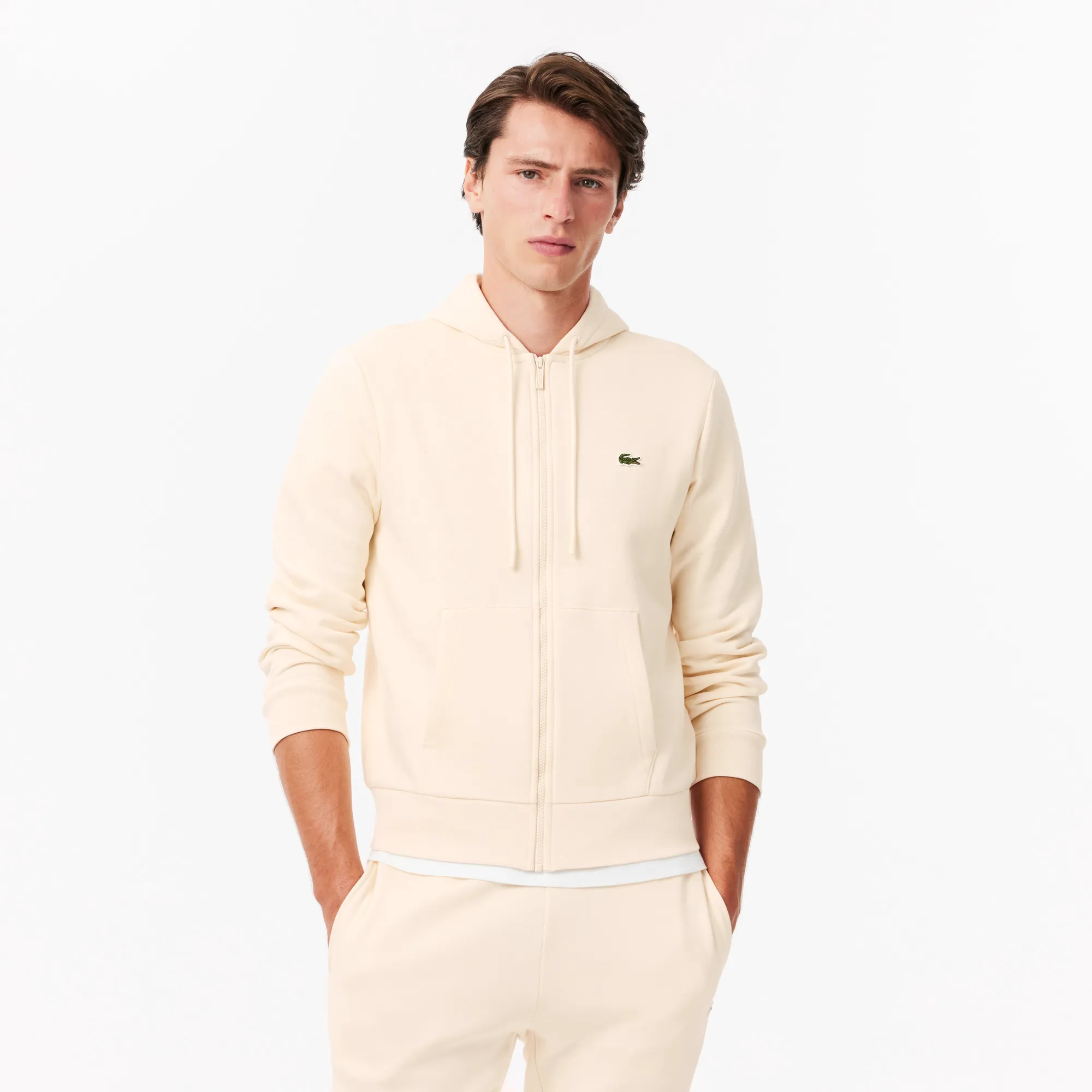 Мужская толстовка Lacoste с флисом, бежевый, арт. sh9626