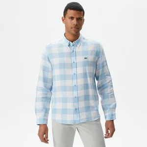 Мужская клетчатая рубашка Lacoste, голубой, арт. CH0443