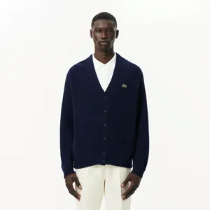 Мужской шерстяной кардиган Lacoste Relaxed Fit, синий, арт. AH0397
