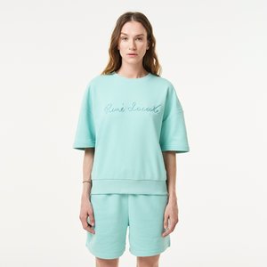 Женская толстовка Lacoste Loose Fit с коротким рукавом, голубой, арт. sf0409