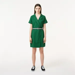 Лёгкое платье Lacoste с поясом, зеленый, арт. EF0415