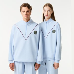 Хлопковая толстовка Lacoste Unisex Loose Fit, голубой, арт. sh7386