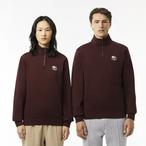 Свитшот Lacoste Unisex с застежкой-молнией с высоким воротом, бордовый, арт. SH2735
