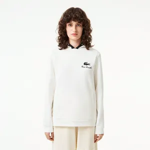 Женская хлопковая толстовка Lacoste с капюшоном, белый, арт. SF2504