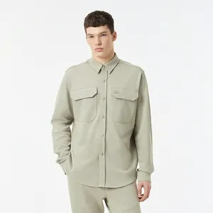 Мужская рубашка Lacoste на кнопках с большими нагрудными карманами, серый, арт. CH0505