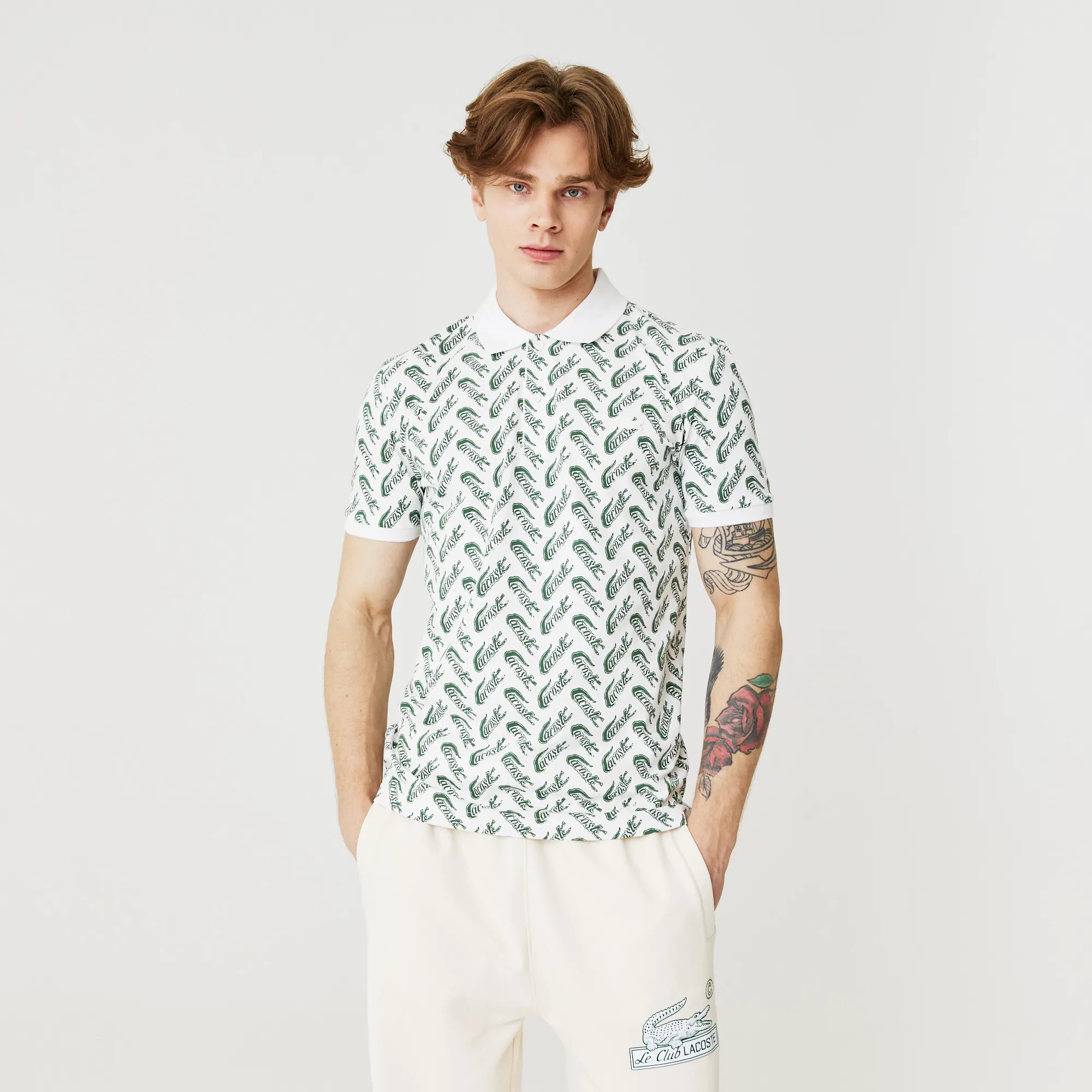 Мужское поло Lacoste Slim Fit, белый, арт. ph0335