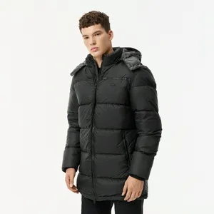 Мужская длинная куртка-пуховик Lacoste, черный, арт. bh2306