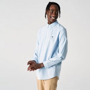 Мужская рубашка Lacoste Slim Fit из хлопка и льна