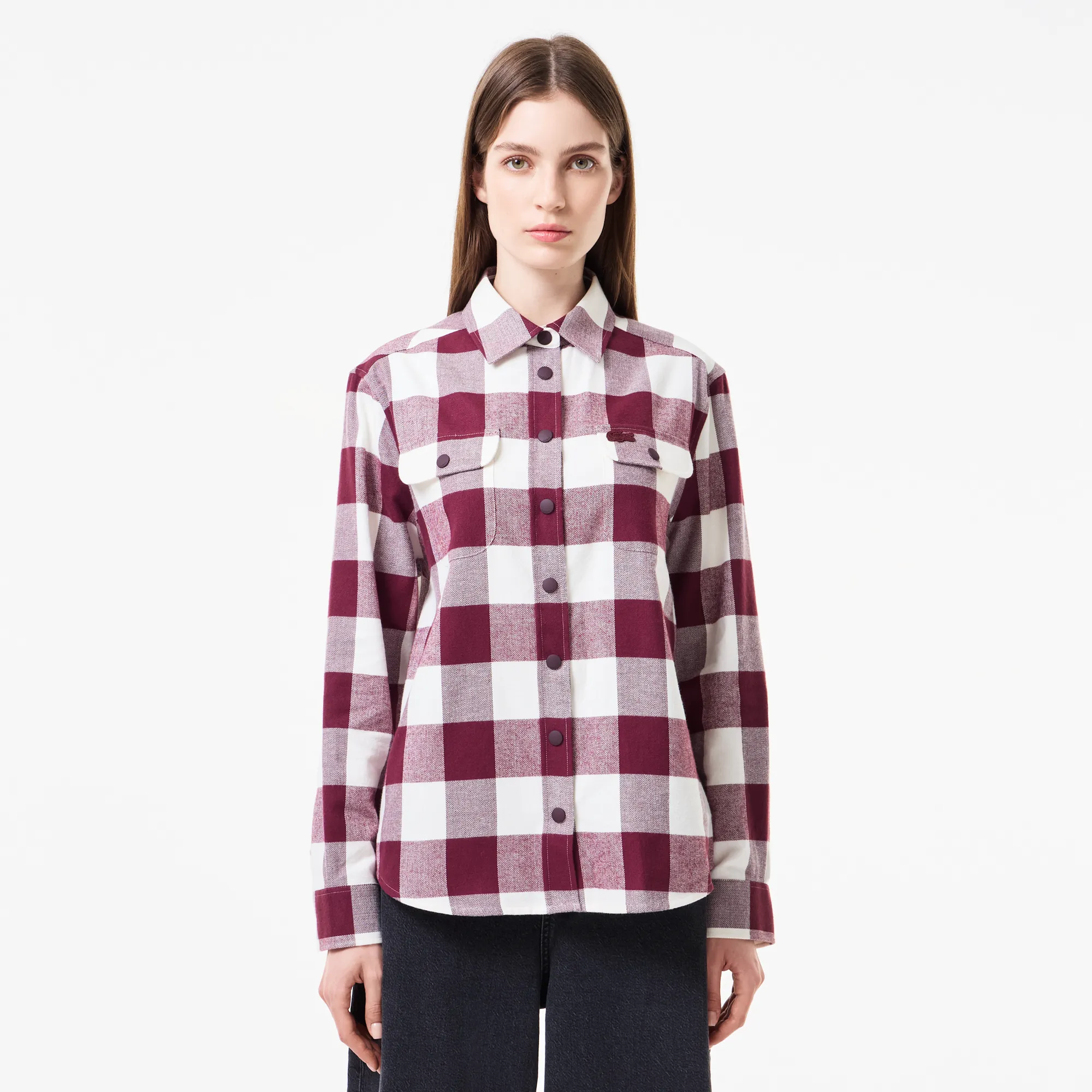 Женская хлопковая рубашка Lacoste в клетку, разноцветный, арт. cf2505