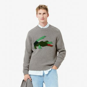 Мужской шерстяной свитер Lacoste с круглым вырезом