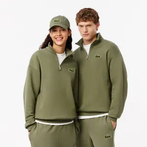 Толстовка Lacoste Unisex с молнией и высоким воротом, хаки, арт. SH2748
