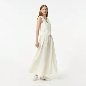 Женская длинная юбка Lacoste Regular Fit, белый, арт. JF0509