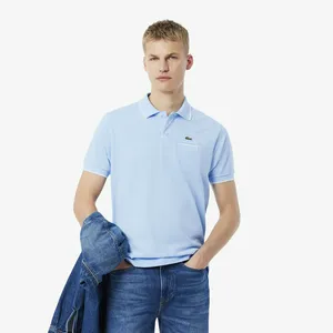 Мужское поло Lacoste из хлопка, голубой, арт. PH9838