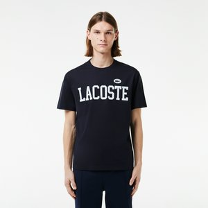 Мужская футболка Lacoste из хлопка с контрастным значком