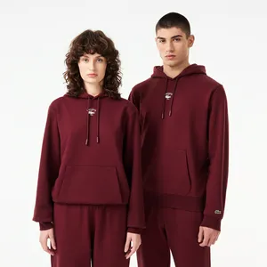 Хлопковая толстовка Lacoste Unisex с капюшоном, бордовый, арт. SH2740R