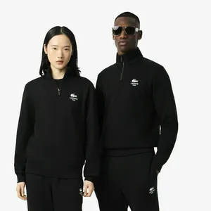 Свитшот Lacoste Unisex с застежкой-молнией с высоким воротом, черный, арт. SH2735