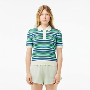 Женское вязаное поло Lacoste в полоску