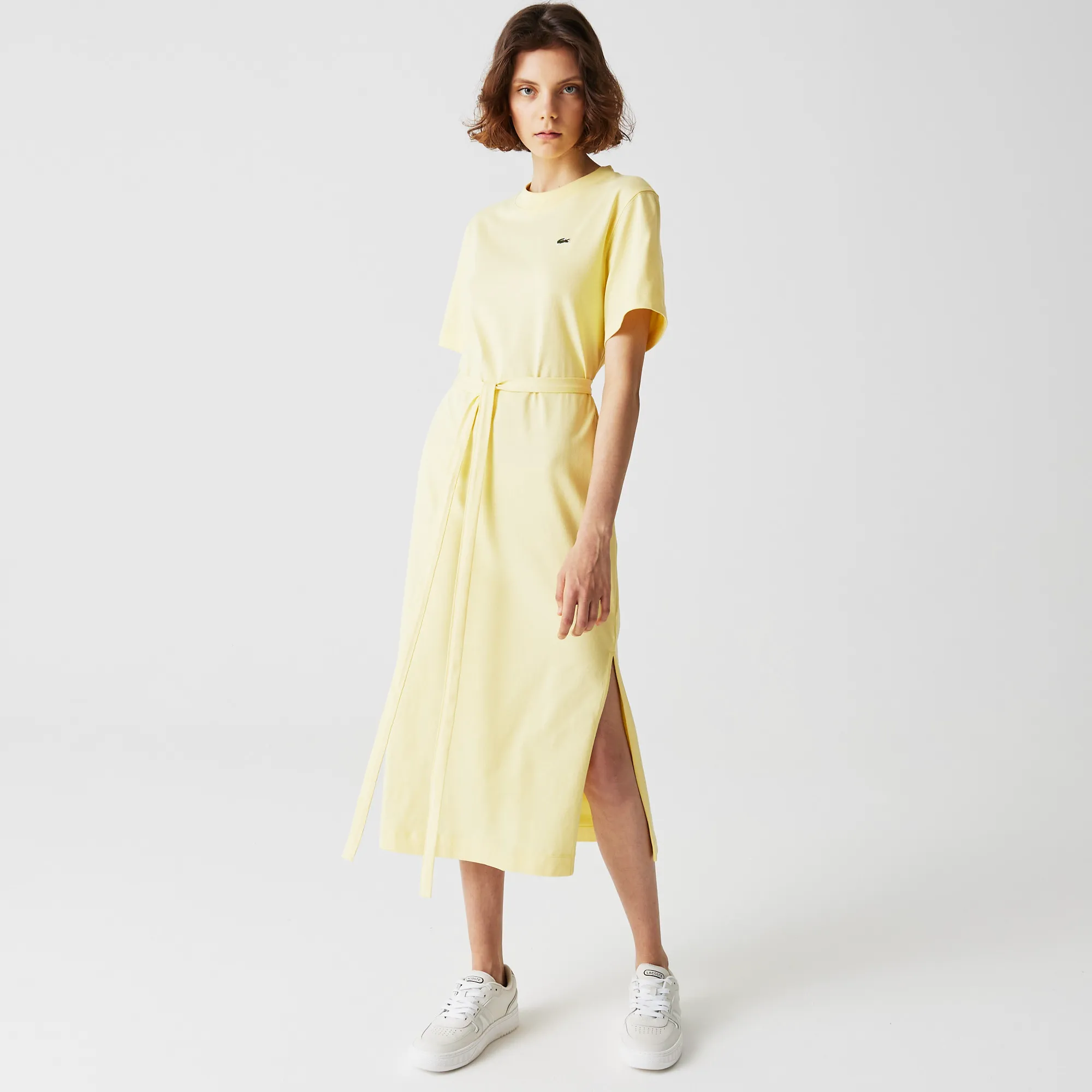 Женское платье Lacoste с поясом, желтый, арт. ef1192