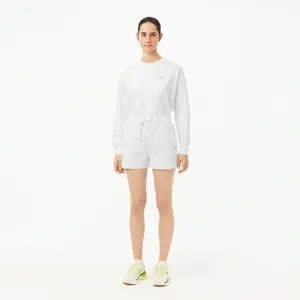 Женские однотонные шорты Lacoste, белый, арт. GF5378