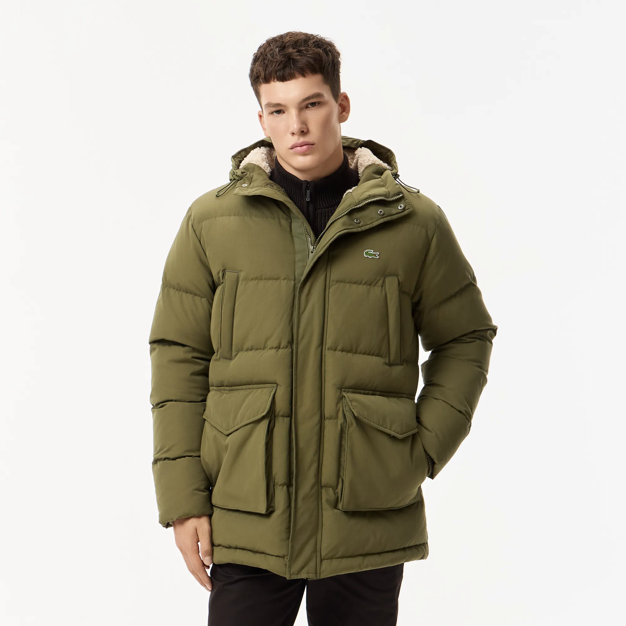 Мужская парка Lacoste, хаки, арт. bh2604