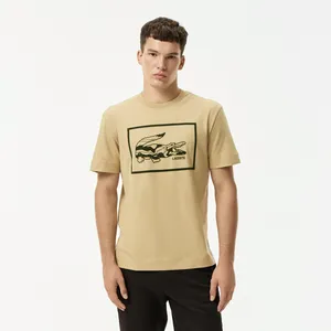Мужская хлопковая футболка Lacoste, бежевый, арт. TH2620
