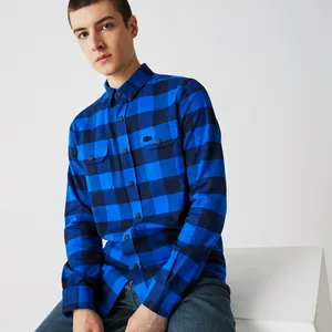 Мужская клетчатая рубашка Lacoste Slim Fit, синий, арт. CH2311
