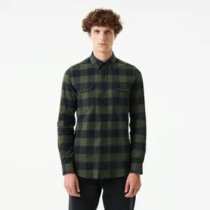 Мужская клетчатая рубашка Lacoste Slim Fit, хаки, арт. CH2311