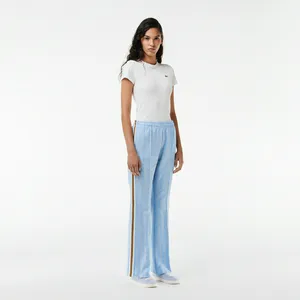 Женские расклешенные спортивные брюки с монограммой, голубой, арт. XF9313