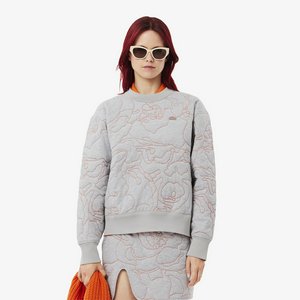 Женская двусторонняя толстовка Lacoste с вышивкой