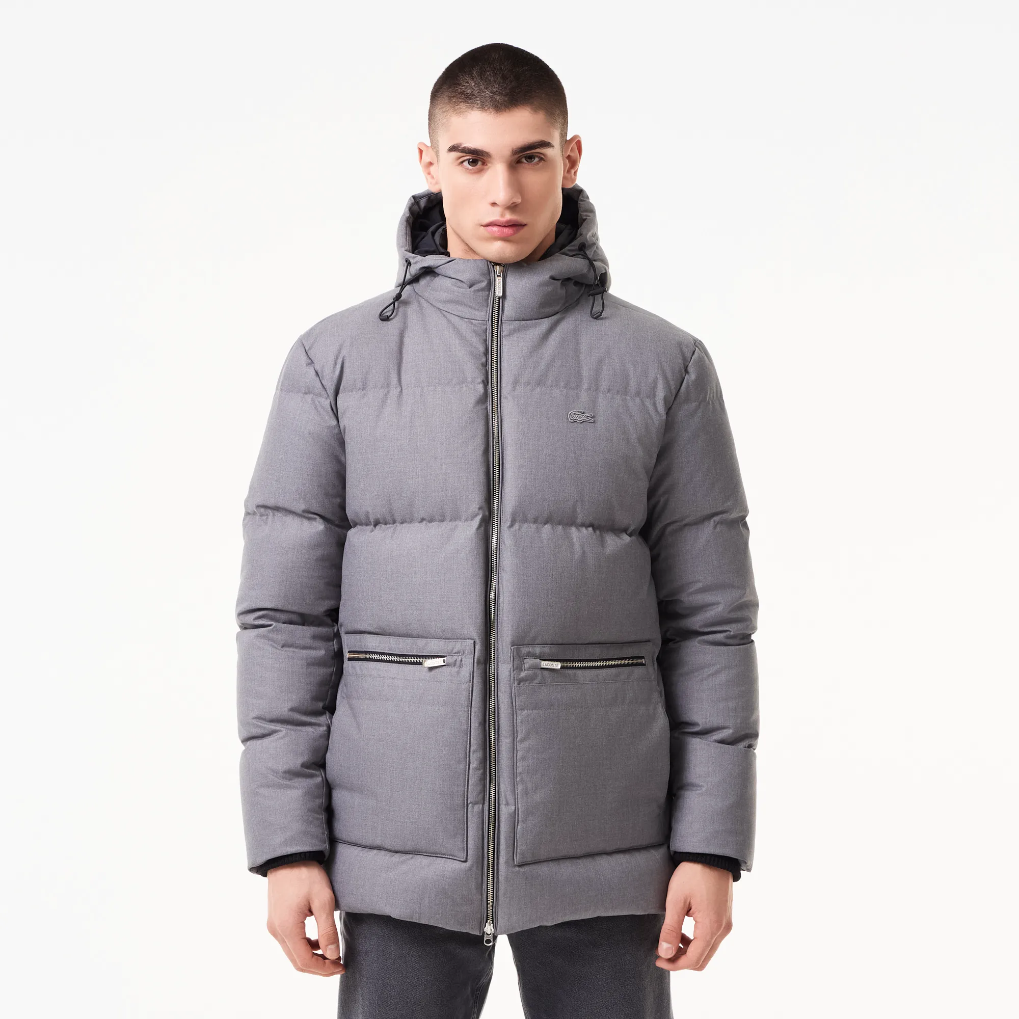 Мужская куртка Lacoste с капюшоном, серый, арт. bh2522r