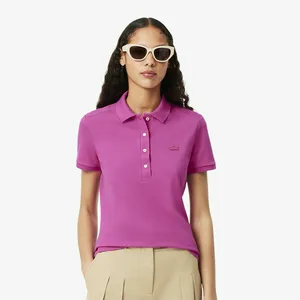 Женское поло Lacoste Slim Fit из эластичного хлопка, розовый, арт. PF5462