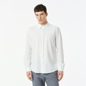 Рубашка Lacoste в полоску с вышивкой под крокодила