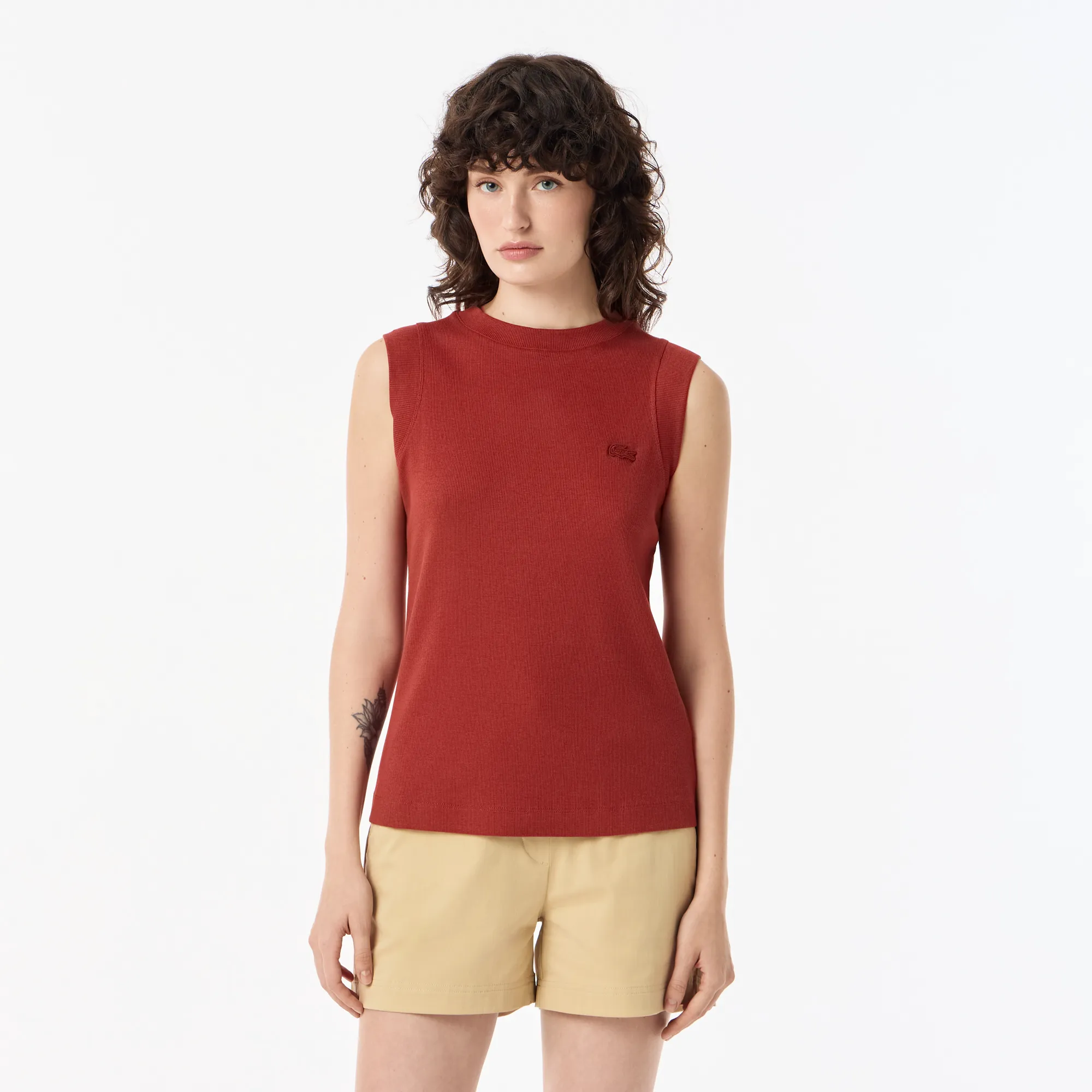 Женская футболка Lacoste Slim Fit, коричневый, арт. tf0312