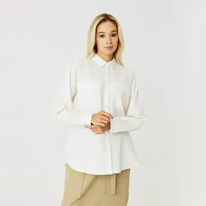 Женская рубашка Lacoste свободной посадки, белый, арт. CF0302