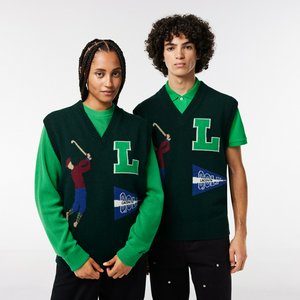 Шерстяной жилет Lacoste Unisex на пуговицах