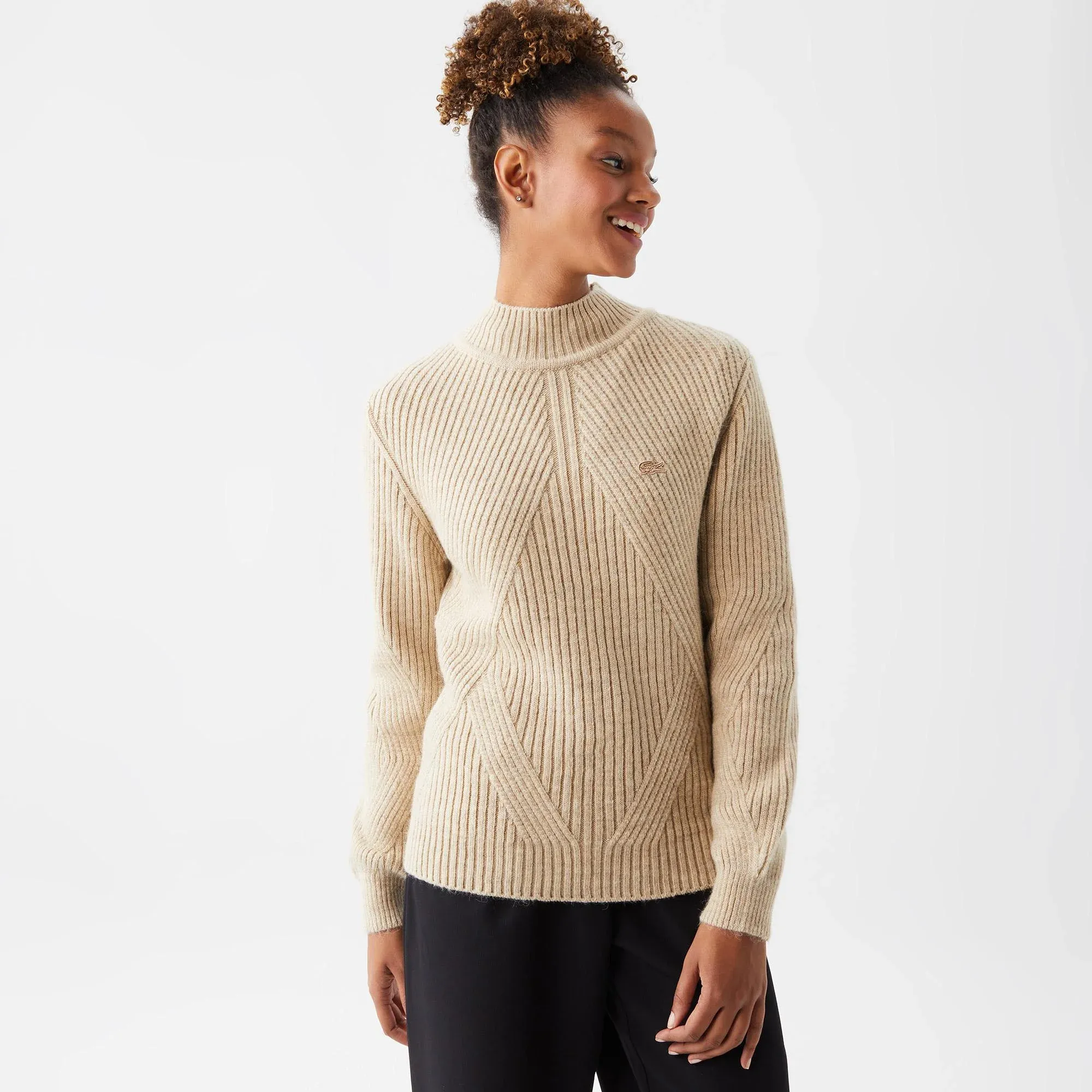 Женский свитер Lacoste Regular Fit, бежевый, арт. af2210