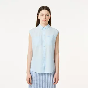 Женская рубашка Lacoste из льна и тенселя, голубой, арт. CF0404