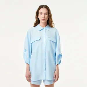 Женская рубашка Lacoste из тенселя, голубой, арт. CF0410