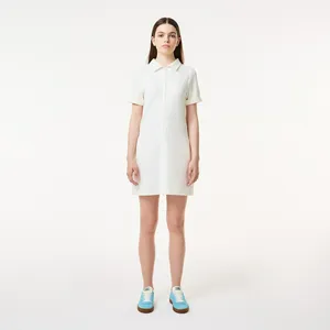 Платье Lacoste на молнии с воротником поло, белый, арт. EF0419