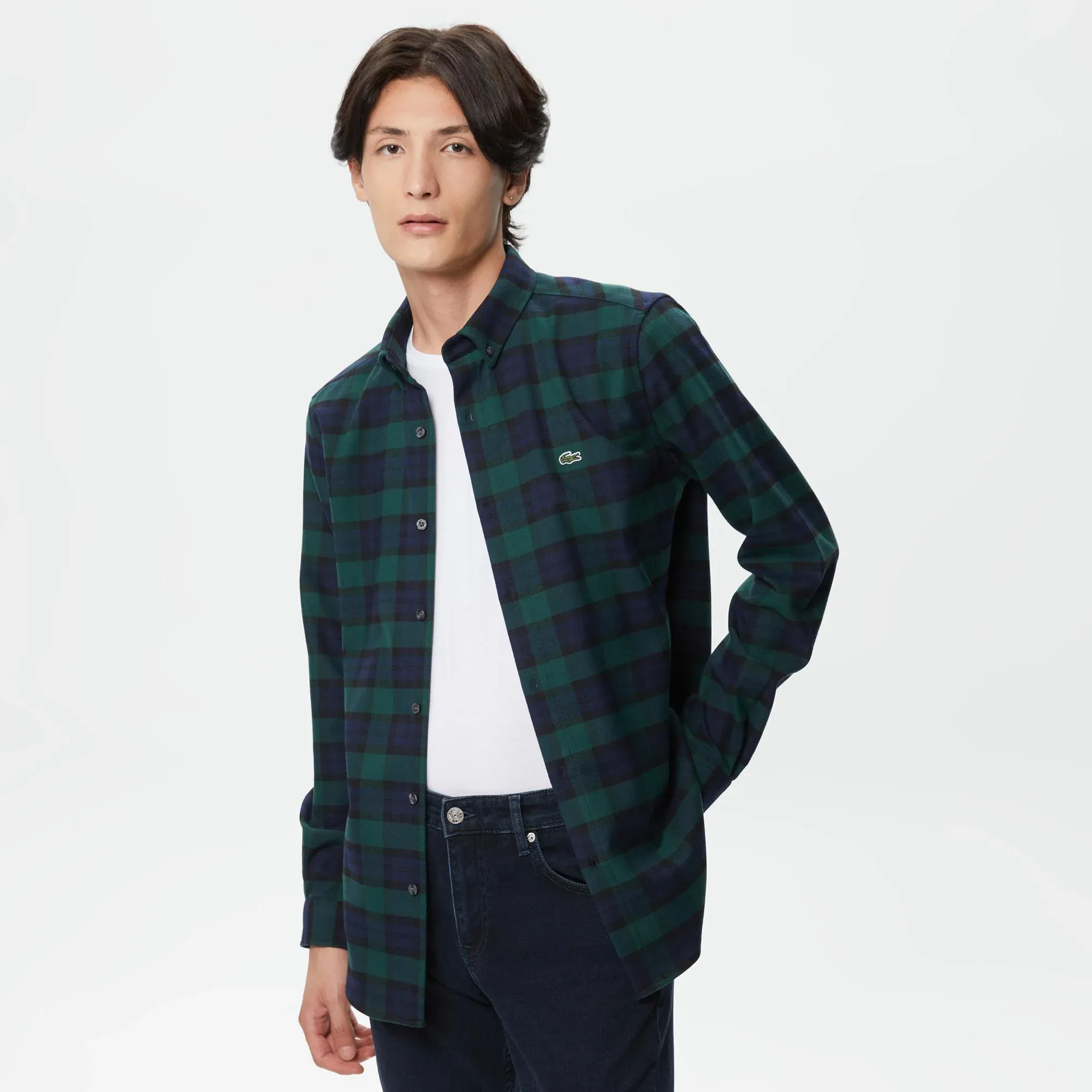 Мужская клетчатая рубашка Lacoste Slim Fit, разноцветный, арт. ch2338r