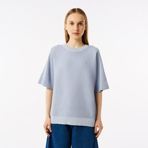 Женская вязаная футболка Lacoste Oversize с коротким рукавом