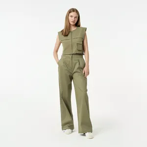 Женские брюки Lacoste из эластичного хлопка, хаки, арт. HF0506