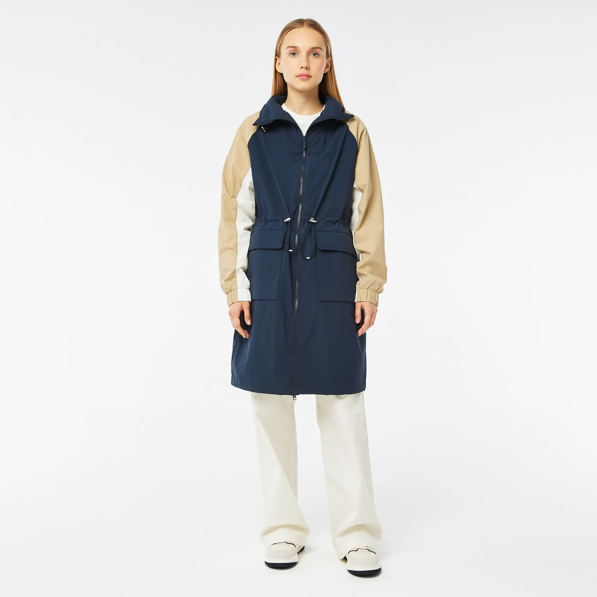 Женская двухцветная парка Lacoste с поясом, разноцветный, арт. bf0322